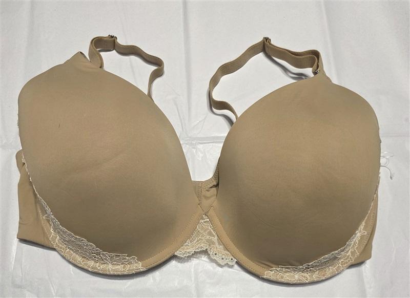 NWOT Soma 34DD Memorable Full Coverage Lace Trim Beige Bra 108138
