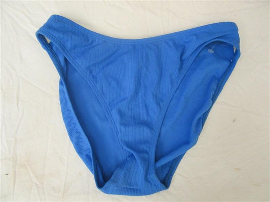 NWOT Nautica Solid Ribbed SZ 14 Blue High-Waist Bikini Swim Bottom #108141