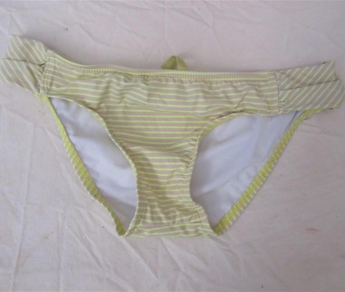 NWOT Gianni Bini Dawn Stripe S Shirred Cheeky Bikini Swim Bottom #108145
