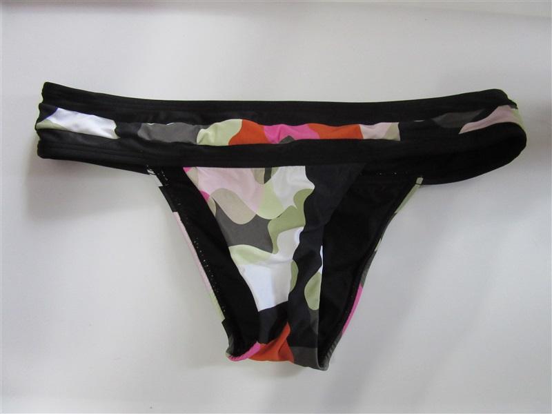 NWOT Pilyq Camo Color Block S Banded Cheeky Bikini Swim Bottom #108196