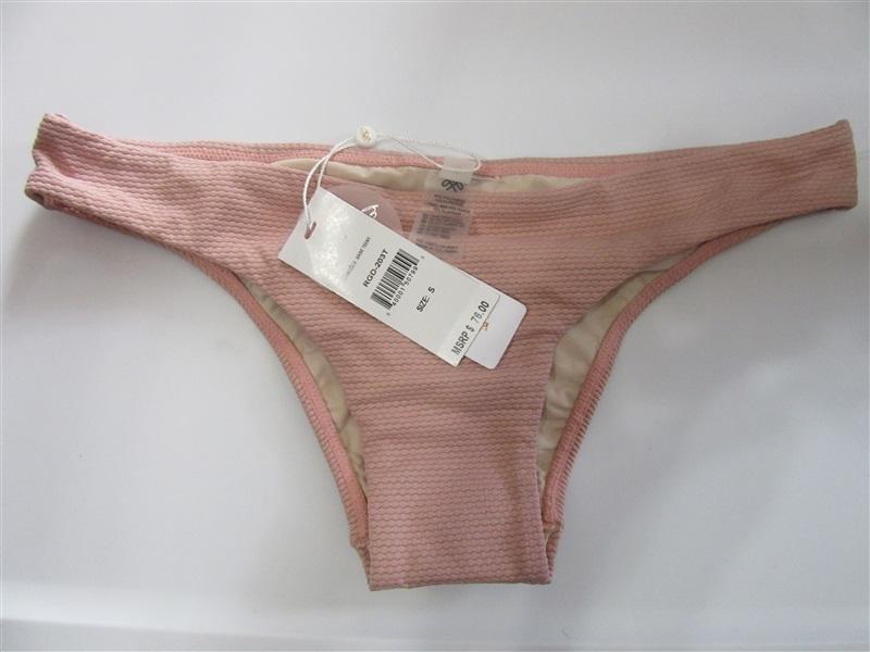 NWT Pilyq Rose M Solid Textured Cheeky Scoop Bikini Swim Bottom #108228