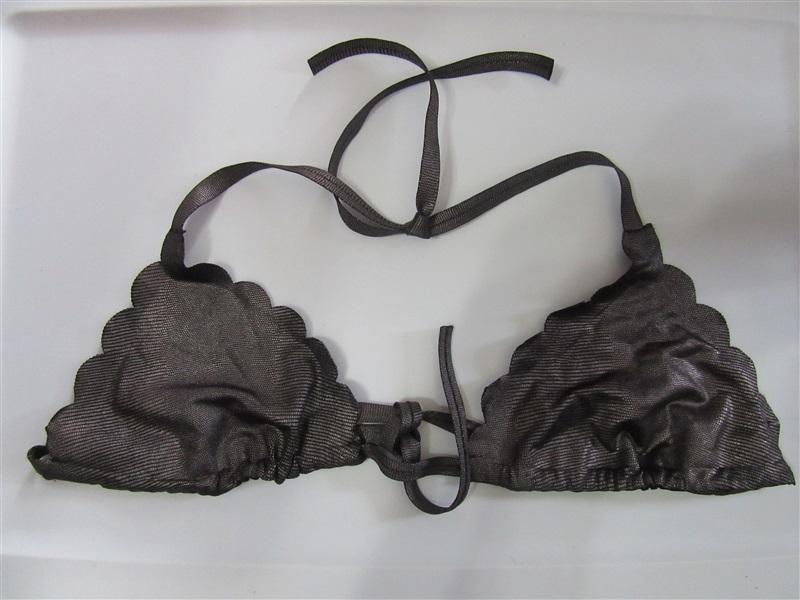 NWOT Pilyq Coco Snake S Animal Print Scallop Triangle Bikini Swim Top #108230