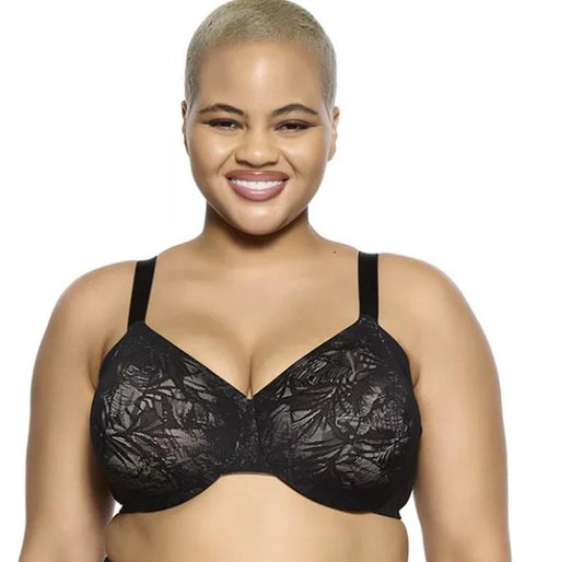 NWOT Paramour 44DDD Jessamine Full Figure Minimizer Bra 115083 Black 108245