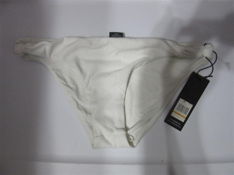 NWT Dolce Vita White Textured S Solid Knot Cheeky Bikini Swim Bottom #108257