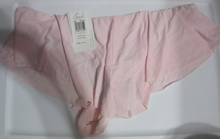 NWT Basta Matte Tricot SZ 12 Solid Pink Flounced Bikini Swim Bottom #108261