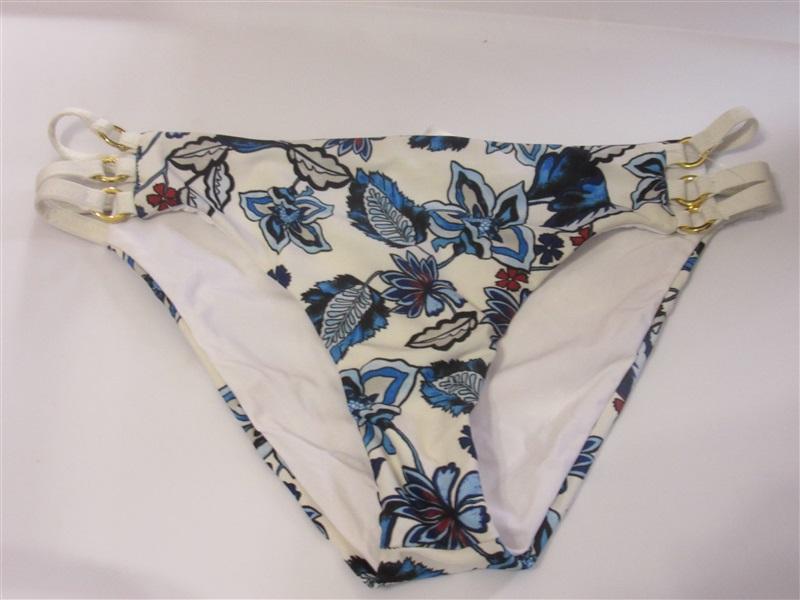 NWOT Ella Moss White Floral S Strappy Cheeky Bikini Swim Bottoms #108276