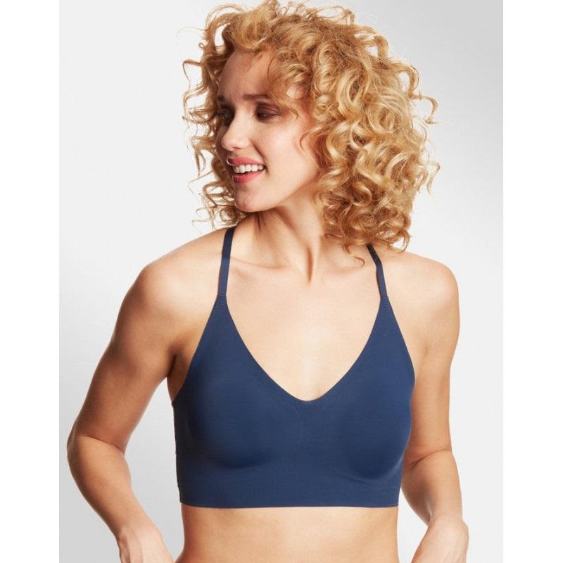 NWT Maidenform M Pure Comfort V-Neck Lace-Racerback Bralette DM7679 Blue 108299