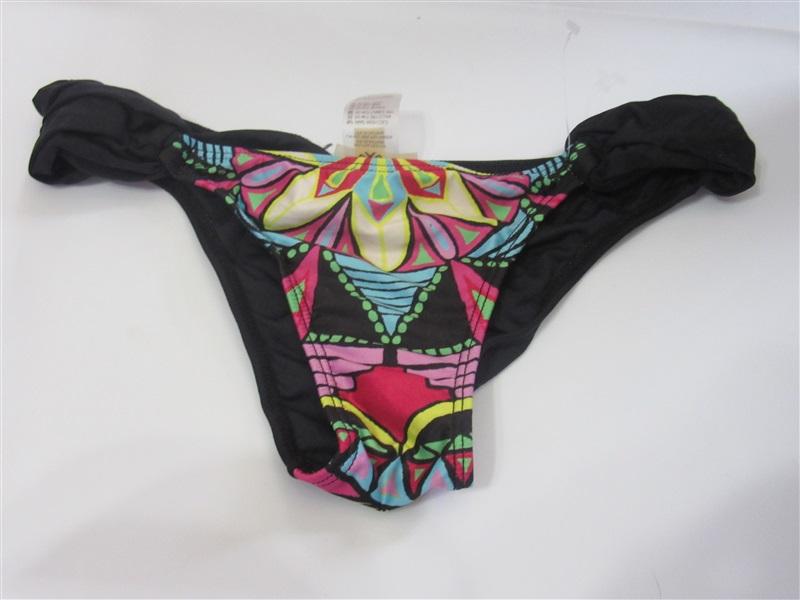 NWOT Pilyq Barcelona Tribal S Ruched Cheeky Shirred Bikini Swim Bottom #108307