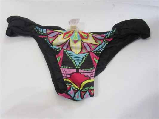 NWOT Pilyq Barcelona Tribal S Ruched Cheeky Shirred Bikini Swim Bottom #108307