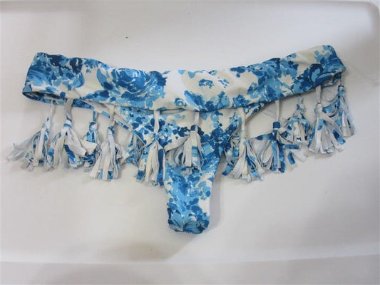 NWOT Ella Moss White Floral S Strappy Cheeky Banded Bikini Swim Bottom #108350
