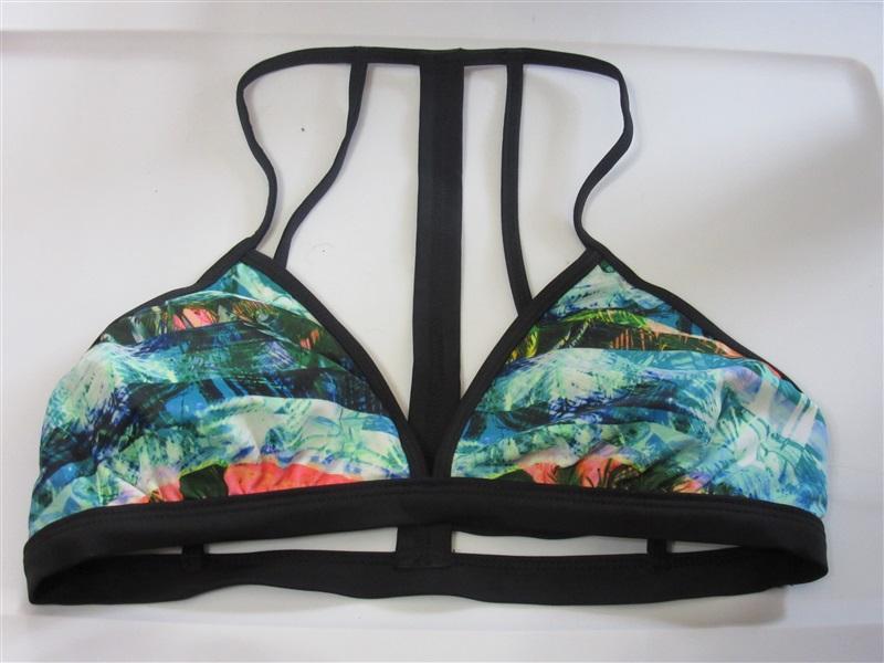 NWOT Zella Pam Stripe M Racerback Triangle Bikini Swim Top #108357