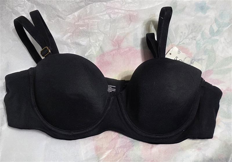 NWOT Soma 34D Embraceable Multi-Way Strapless Bra Black 108374