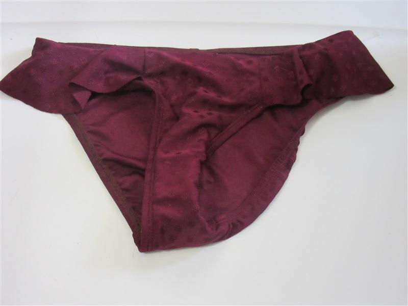 NWOT Robin Piccone Julianna S Solid Cheeky Flounced Bikini Swim Bottom #108377