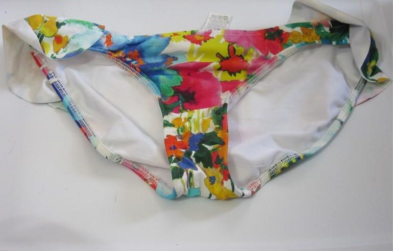 NWOT Ralph Lauren Watercolor Floral M Ruffle Cheeky Bikini Swim Bottom #108382