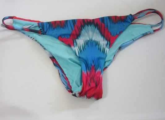 NWOT Pilyq Mumbai S Tribal Double Strap Cheeky Bikini Swim Bottom #108383