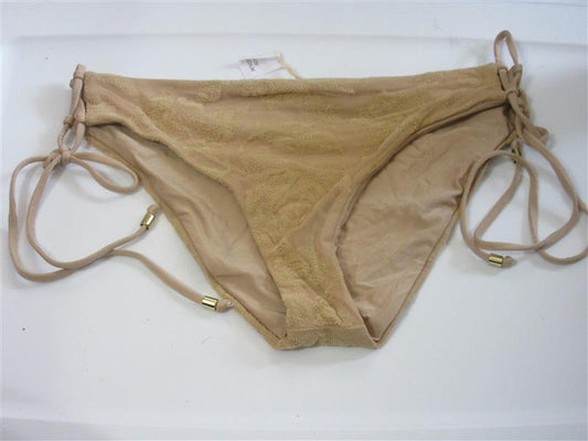 NWOT Ella Moss Beige Floral M Side-Tie Cheeky Bikini Swim Bottom #108386