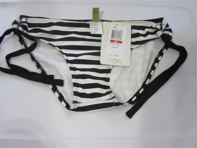 NWOT Next Synchrony XS Striped Side-Tie Cheeky Bikini Swim Bottom #108388