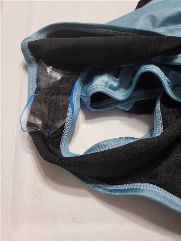 NWOT Zella Performer Hi-Tide L Blue High-Waisted Bikini Swim Bottoms #108401