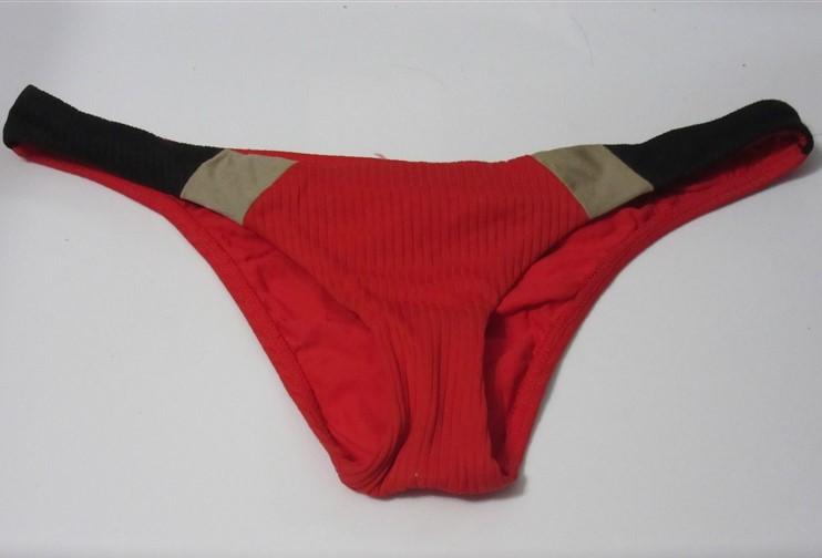 NWOT Pilyq Red Rouge S Color Block Cheeky Scoop Bikini Swim Bottom #108414