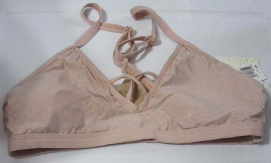 NWT Next Feeling Fine 36 B/C Cup Solid Pink V-Neck Bikini Swim Top #108415
