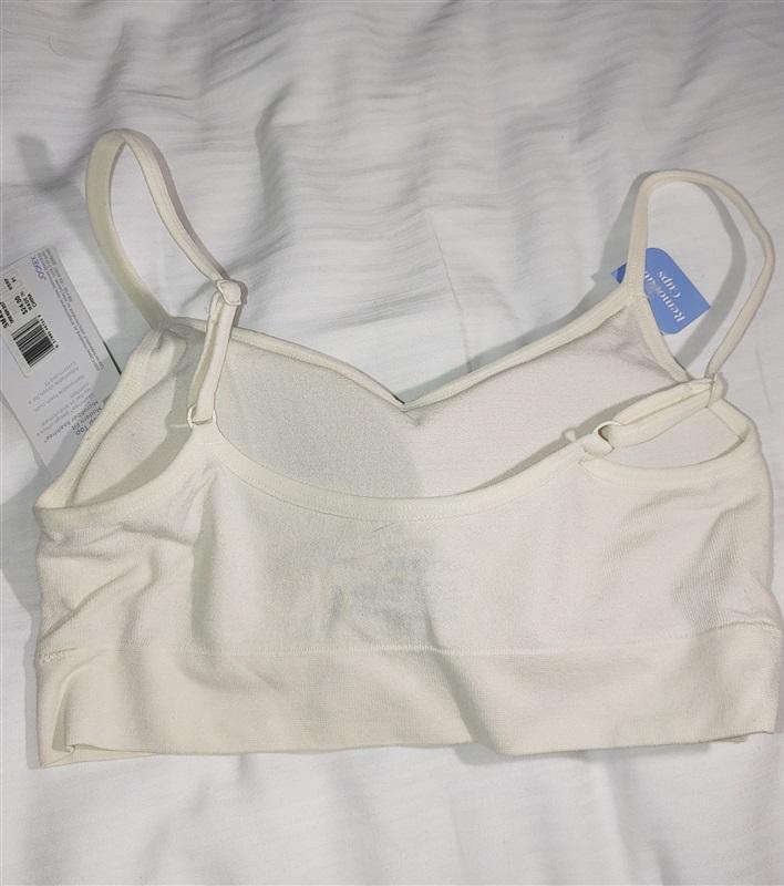 NWT Jockey L Seamfree Molded Cup Bralette Crop Top White 108436