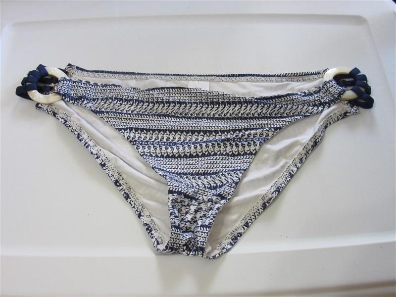 NWOT Splendid Boarder Stripe S Strappy Side-Ring Bikini Swim Bottom #109462