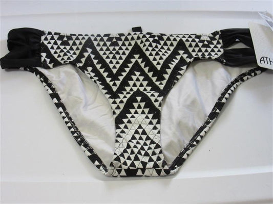 NWT Athena Chevron SZ 10 Shirred Double Strap Hipster Bikini Swim Bottom #109466