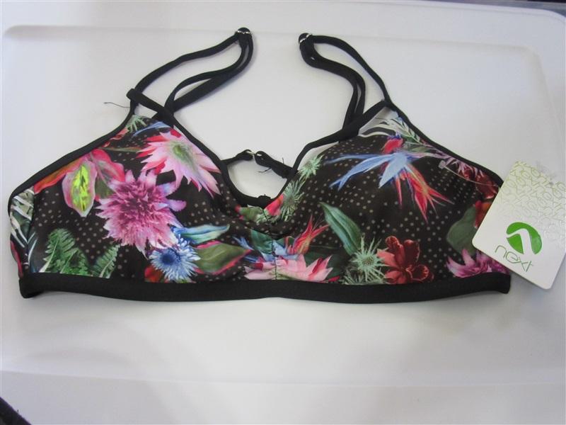 NWT Next Succulent Floral 32 B/C Cup Ruched Scoop Bikini Swim Top #109476
