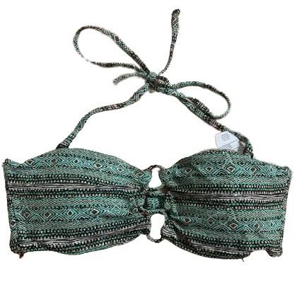 NWOT Volcom Tribal Striped S Halter Bandeau Bikini Swim Top #109484