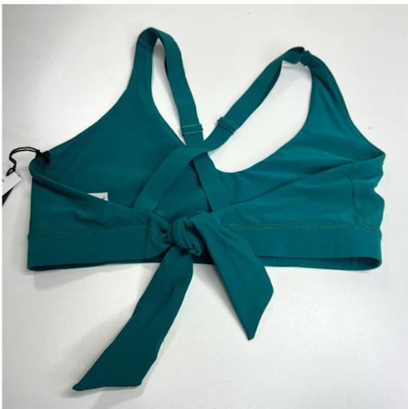 NWT EBW Tilde M Solid Deep Green Keyhole Scoop Bikini Swim Top #109485