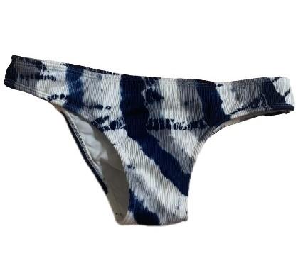 NWOT Pilyq Sand Tie-Dye S Ribbed Ruched Cheeky Bikini Swim Bottom #109486
