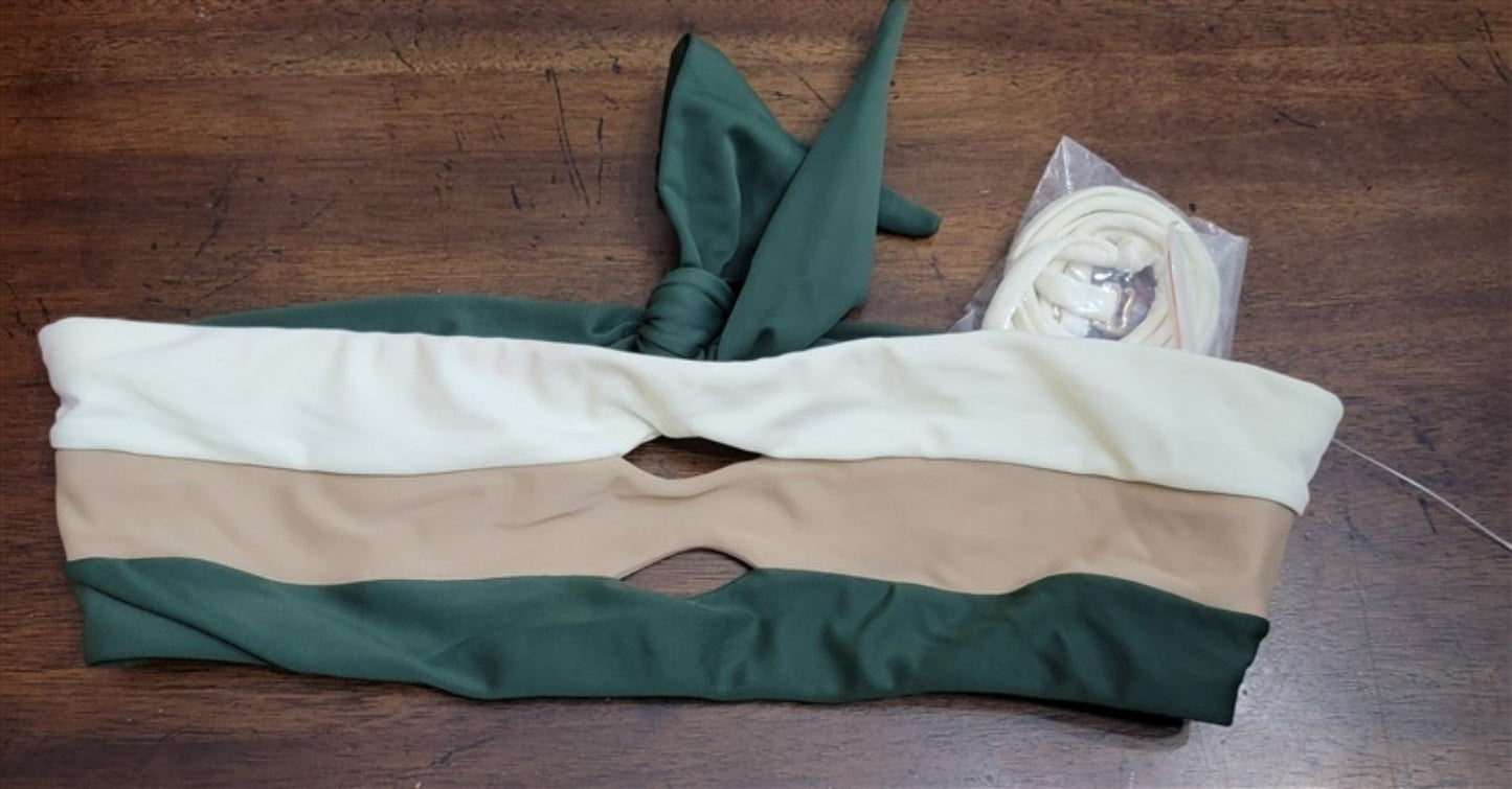 NWOT Pilyq Envy S Color Block Strapless Bandeau Bikini Swim Top #109508