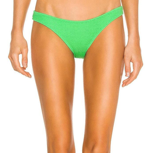 NWT PIlyq Kiwi Reef L Green Textured Cheeky Bikini Swim Bottom #109531