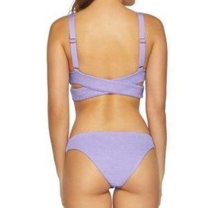 NWT Pilyq Lavender M Solid Smocked Full Bikini Swim Bottom #109533
