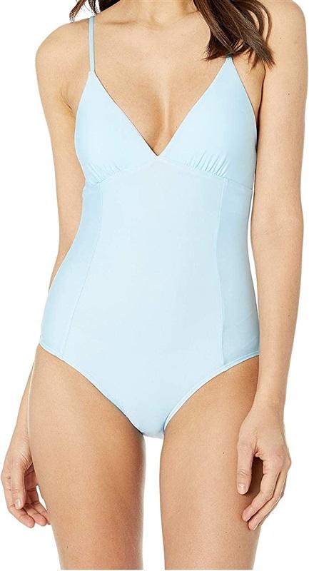 NWOT Splendid Solid Teal S Halter Classic One-Piece Swimsuit #109537