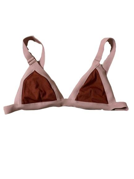 NWT Dolce Vita Color Block M Ribbed Triangle Bikini Swim Top #109592