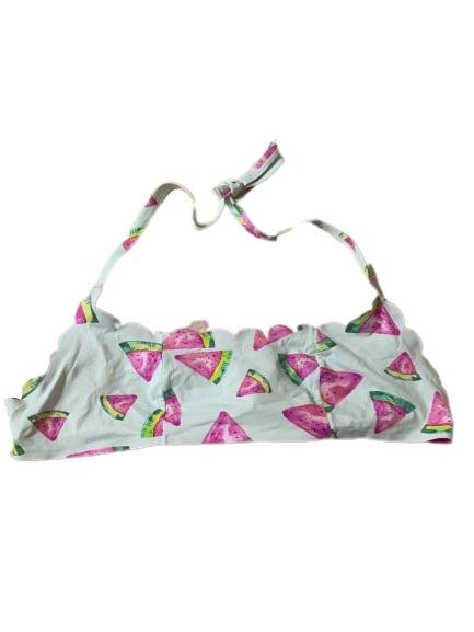 NWOT Pilyq Watermelon M Halter Scallop Scoop Bikini Swim Top #108142