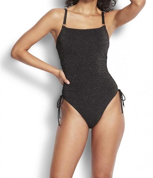 NWOT Seafolly Stardust SZ 12 Glitter Underwired One-Piece Swimsuit #109607