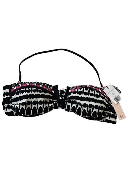 NWT Nanette Lepore Vixen L Beaded Halter V-Wire Bikini Swim Top #109641