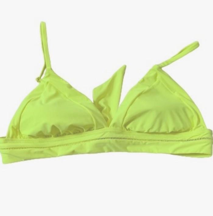 NWOT Pilyq Kyile Neon D Cup Solid Stitched Triangle Bikini Swim Top #109643