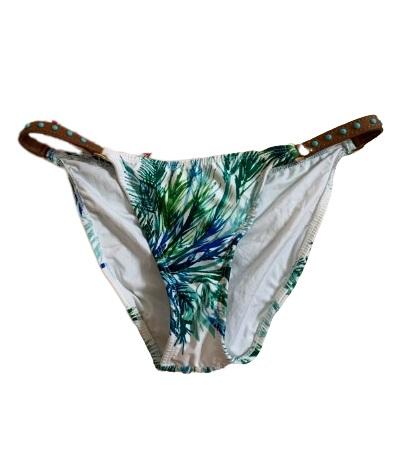 NWOT Pilyq Island Palm M Strappy Cheeky Scoop Bikini Swim Bottom #109645