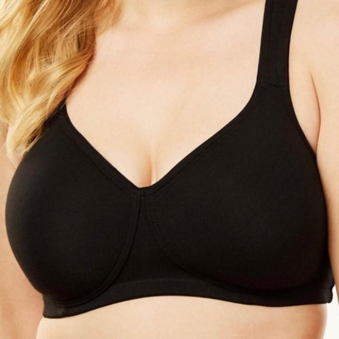 NEW Comfort Choice Black 44DD Cotton Wireless T-Shirt Bra #109648