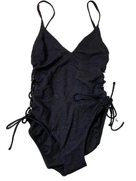 NWT Blue Ruby Sparkle Bubble SZ 10 V-Neck Strappy One-Piece Swimsuit #109726