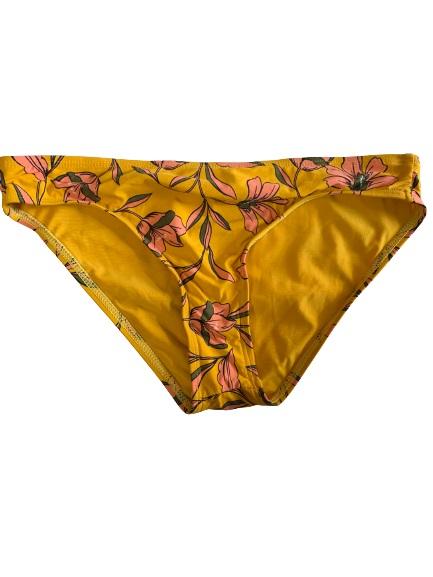 NWOT Splendid Sun Floral M Yellow Cheeky Scoop Bikini Swim Bottoms #109734