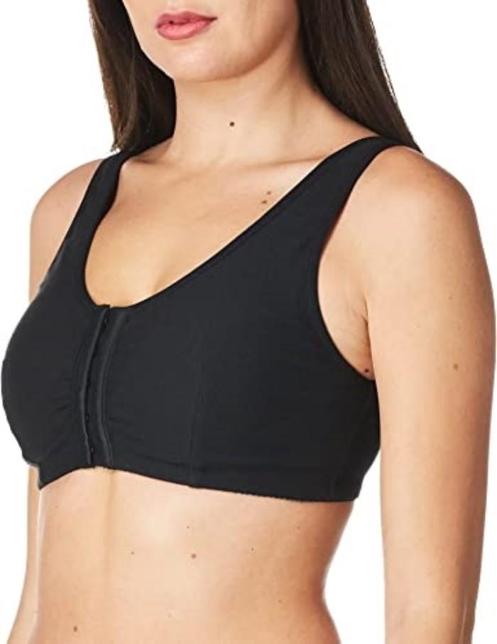 NWOT Amoena SM A/B Frances 2128 Wire-Free Front Closure Bra 2128 Black #109739