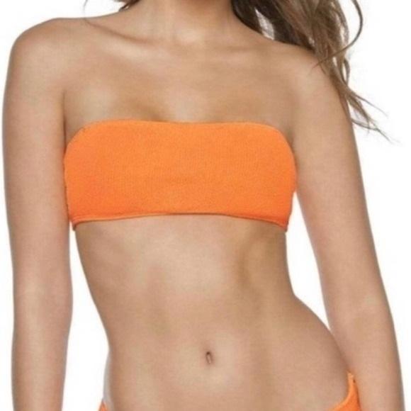 NWT Pilyq Papaya Reef Tube Bandeau Bikini Swim Top Orange 109846
