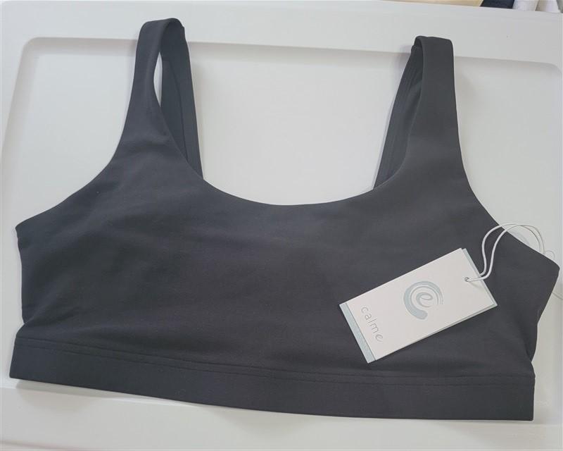 NWOT Calme Endurance Scoop Sports Bra Sz L Black 109873