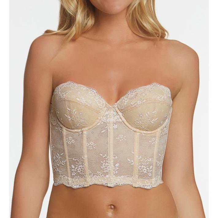 NWOT DOMINIQUE 40C Taylor STRAPLESS LONGLINE BRA 6744 Ivory 109916