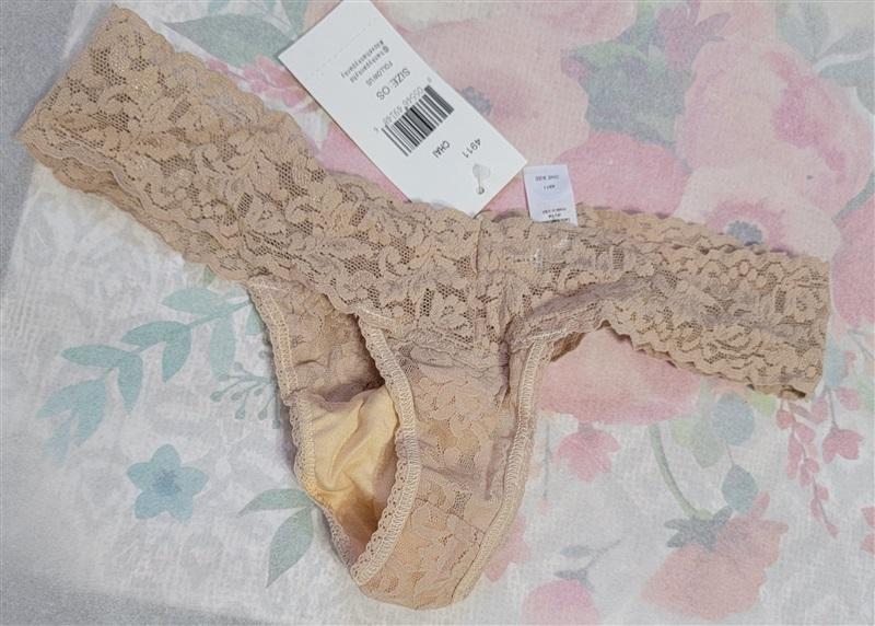 NWT Hanky Panky 5pr Signature Lace Low Rise Thong Underwear Beige 109918