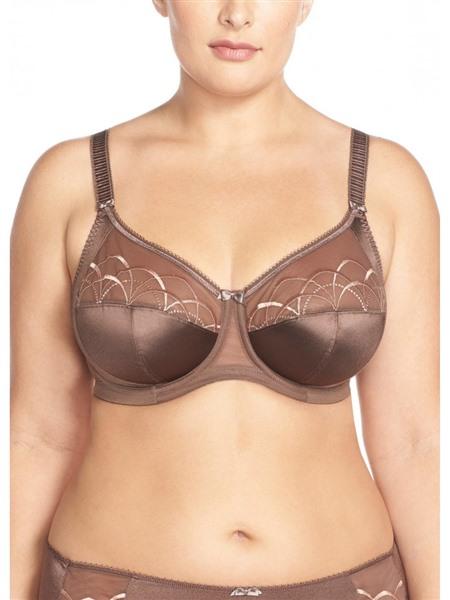 NWT Elomi 34O Cate Underwire Full Cup Banded Bra EL4030 Brown 109936